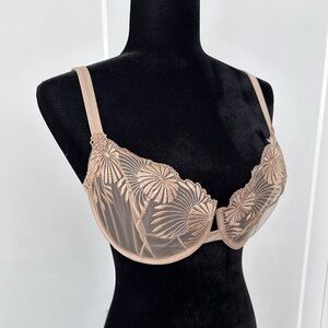 Wacoal Mesh Lace Nude Bra size 36 DD